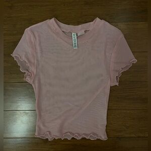 Pink mesh top